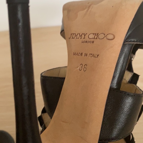 Jimmy Choo black leather high heels shoes for women size 36 - Picture 10 of 12